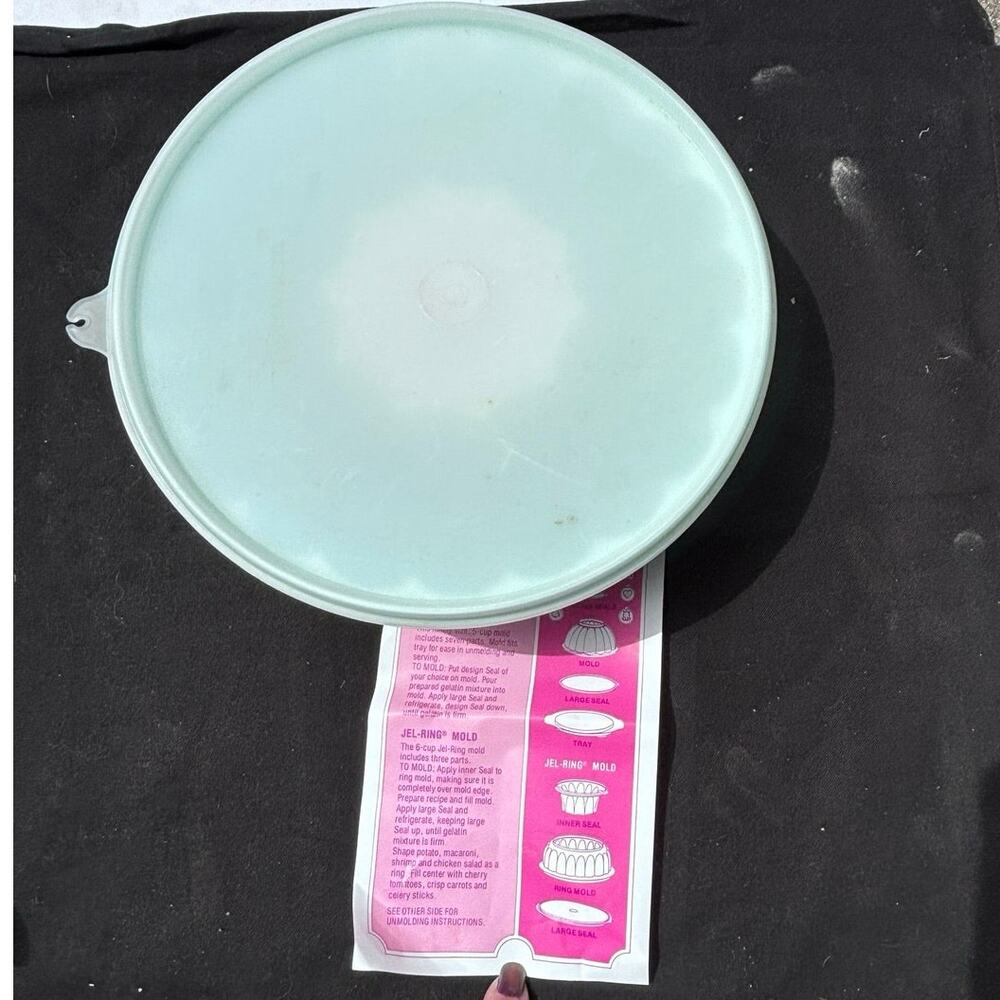 Tupperware Vintage Jello Mold New Old Stock Green With Cover & Booklet